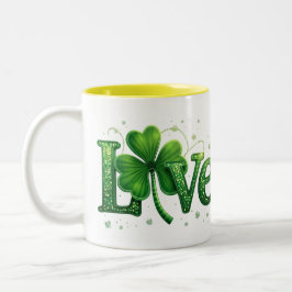St. Patrick's Day Kleeblatt Liebe Zweifarbige Tasse