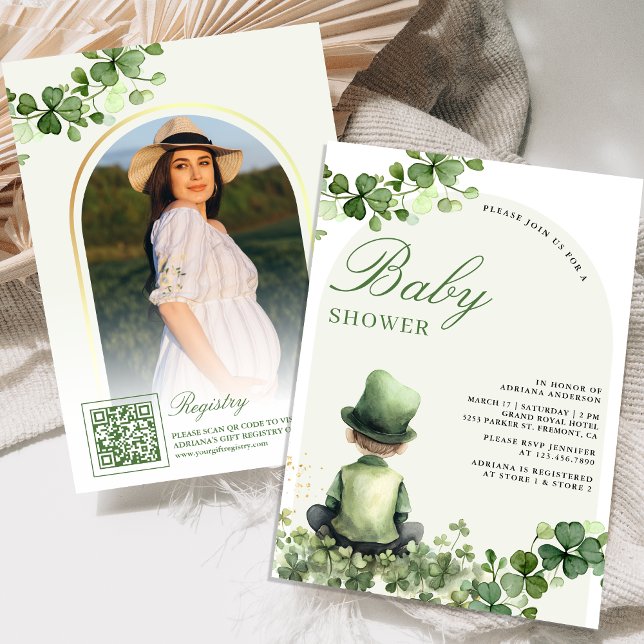 St Patrick's Day Kleeblatt Little Man Baby Shower Einladung (Von Creator hochgeladen)