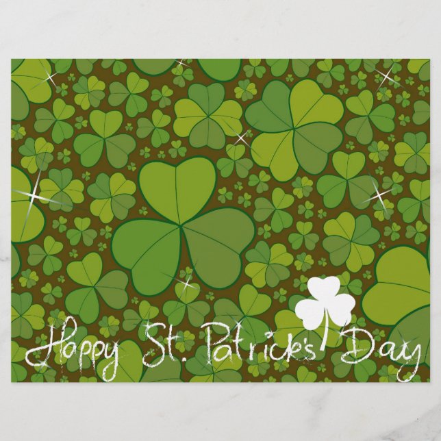 St. Patrick's Day Kleeblatt Lucky Clovers Blätter Flyer (Vorne)