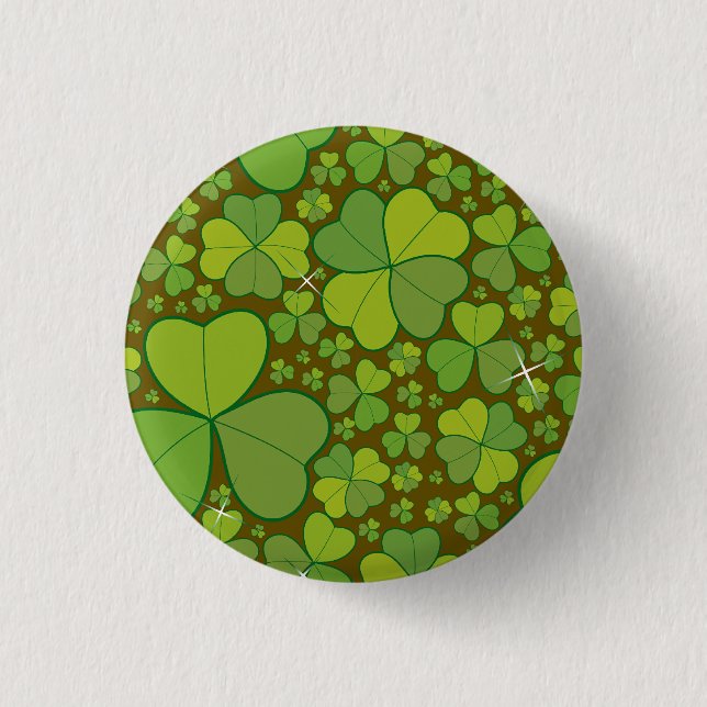 St. Patrick's Day Kleeblatt Lucky Clovers Button (Vorderseite)