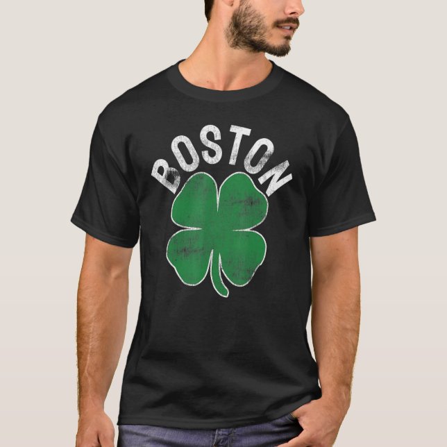St Patrick's Day Kleeblatt Massachusetts T-Shirt (Vorderseite)