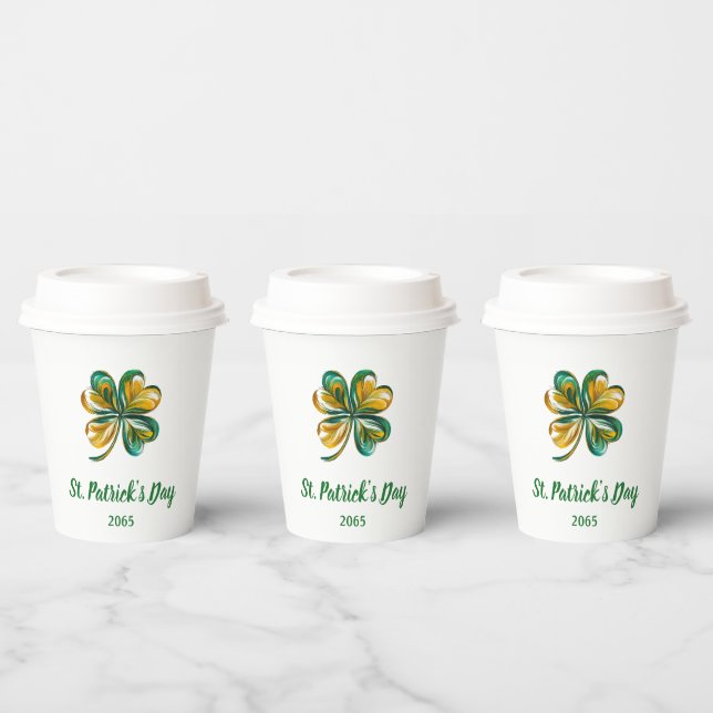 St. Patrick's Day Kleeblatt. Pappbecher (Multi)