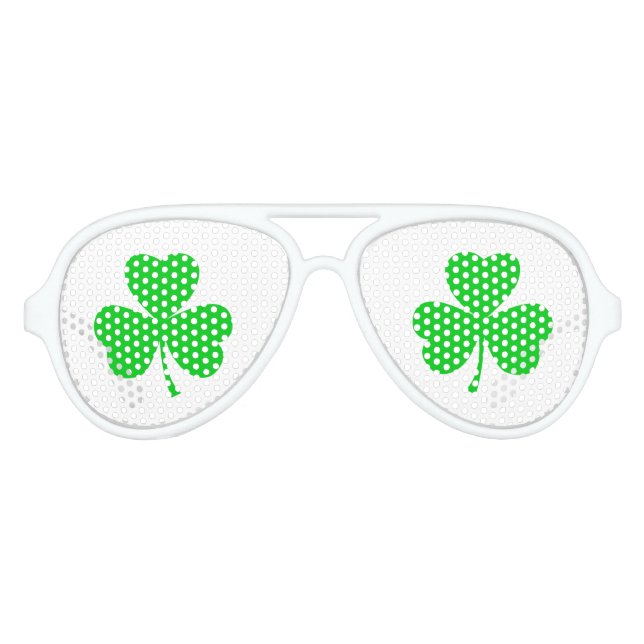 St Patricks Day Kleeblatt Partybrille (Vorderseite)