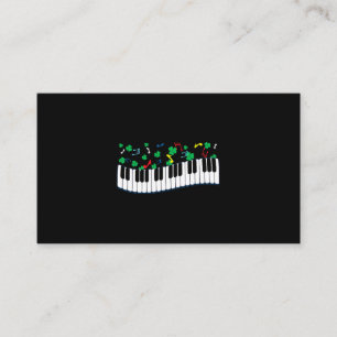 St Patricks Day Kleeblatt Piano Keyboard Visitenkarte