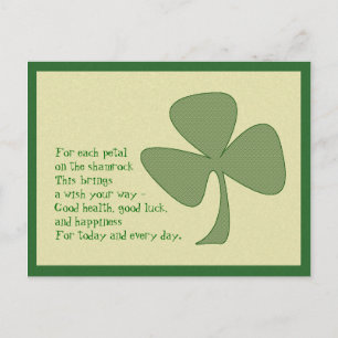 St. Patrick's Day Kleeblatt Postkarte