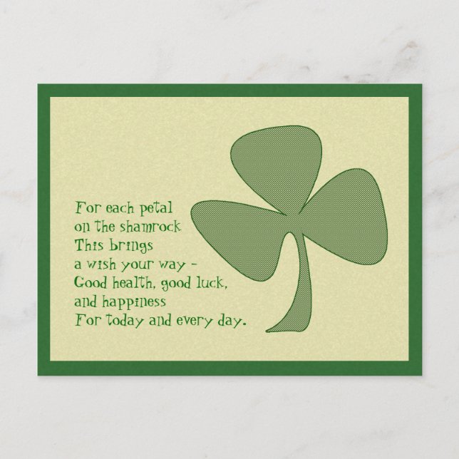 St. Patrick's Day Kleeblatt Postkarte (Vorderseite)