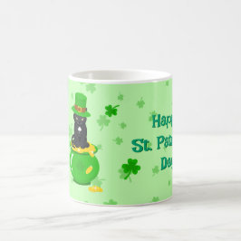 St. Patrick's Day Kleeblatt Pot of Gold Black Cat Kaffeetasse