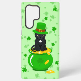St. Patrick's Day Kleeblatt Pot of Gold Black Cat Samsung Galaxy Hülle
