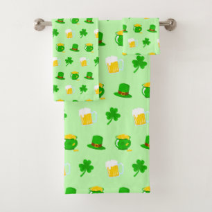 St. Patrick's Day Kleeblatt Pot of Gold Celtic Kno Badhandtuch Set