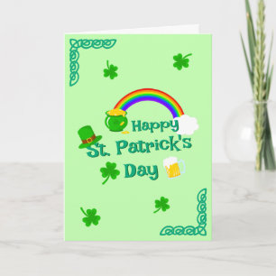 St. Patrick's Day Kleeblatt Pot of Gold Celtic Kno Karte