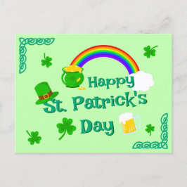St. Patrick's Day Kleeblatt Pot of Gold Celtic Kno Postkarte