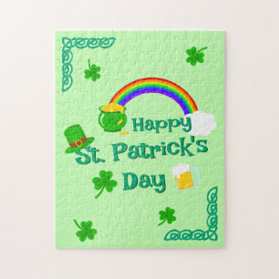 St. Patrick's Day Kleeblatt Pot of Gold Celtic Kno Puzzle
