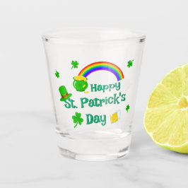 St. Patrick's Day Kleeblatt Pot of Gold Celtic Kno Schnapsglas