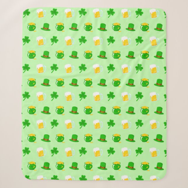 St. Patrick's Day Kleeblatt Pot of Gold Celtic Kno Sherpadecke (Vorderseite)