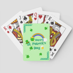 St. Patrick's Day Kleeblatt Pot of Gold Celtic Kno Spielkarten