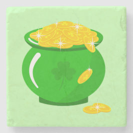St. Patrick's Day Kleeblatt Pot of Gold Celtic Kno Steinuntersetzer
