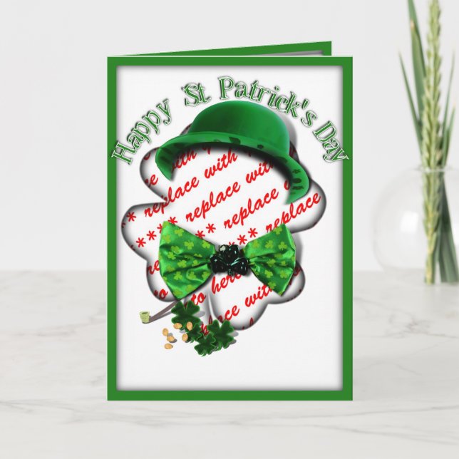 St Patrick's Day Kleeblatt Rahmen mit einstellbare Karte (Vorderseite)