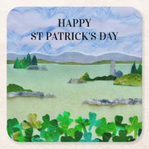 St. Patrick's Day Kleeblatt Rechteckiger Pappuntersetzer