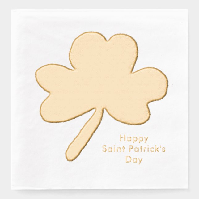 St. Patrick's Day Kleeblatt Servietten Mit Folie (Vorderseite)