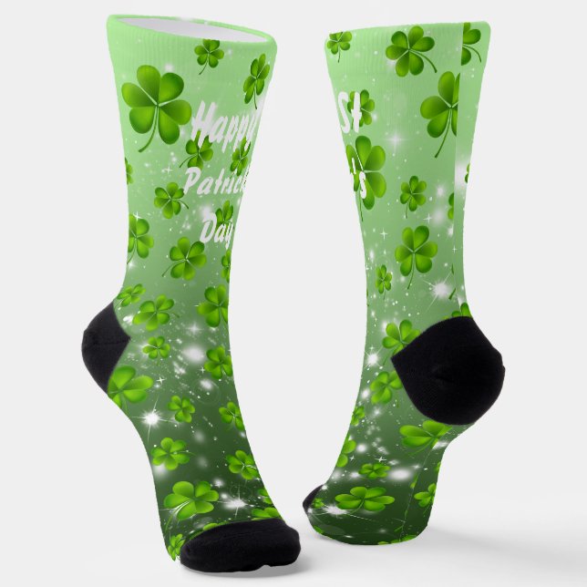 St. Patrick's Day Kleeblatt Socken (Gewinkelt)