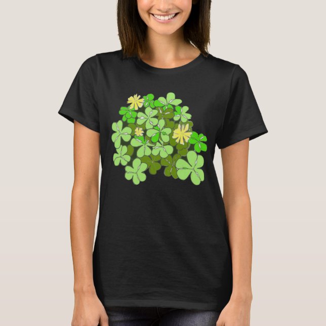 St Patricks Day Kleeblatt T-Shirt (Vorderseite)