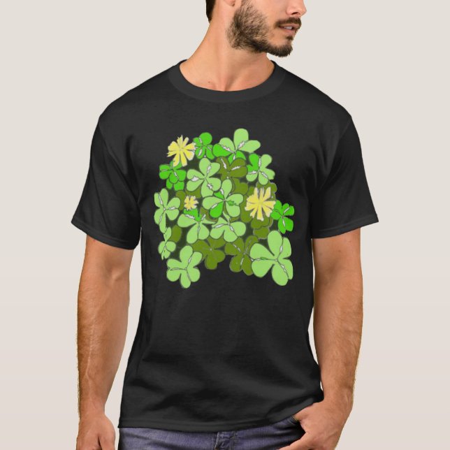 St Patricks Day Kleeblatt T-Shirt (Vorderseite)