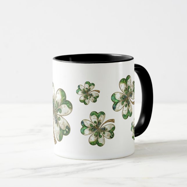 St. Patrick's Day Kleeblatt Tasse (VorderseiteRechts)