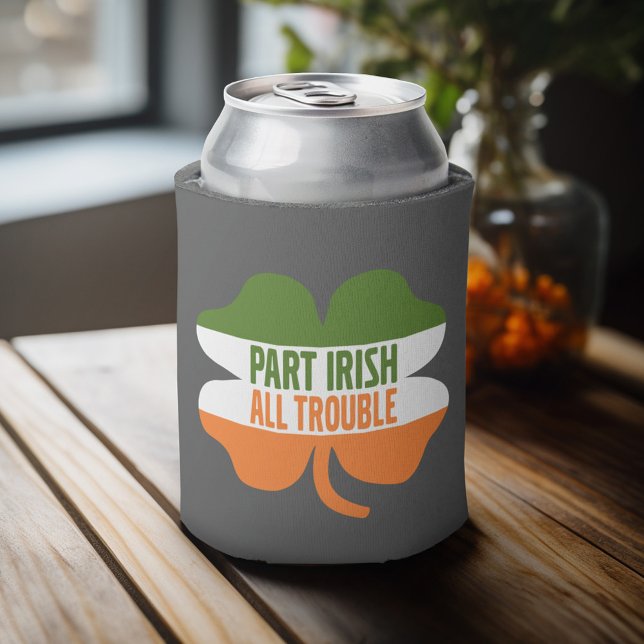 St Patricks Day Kleeblatt - Teil Irish All Trouble Dosenkühler (Personalized Can Cooler - add Your Name or Other Custom Text)