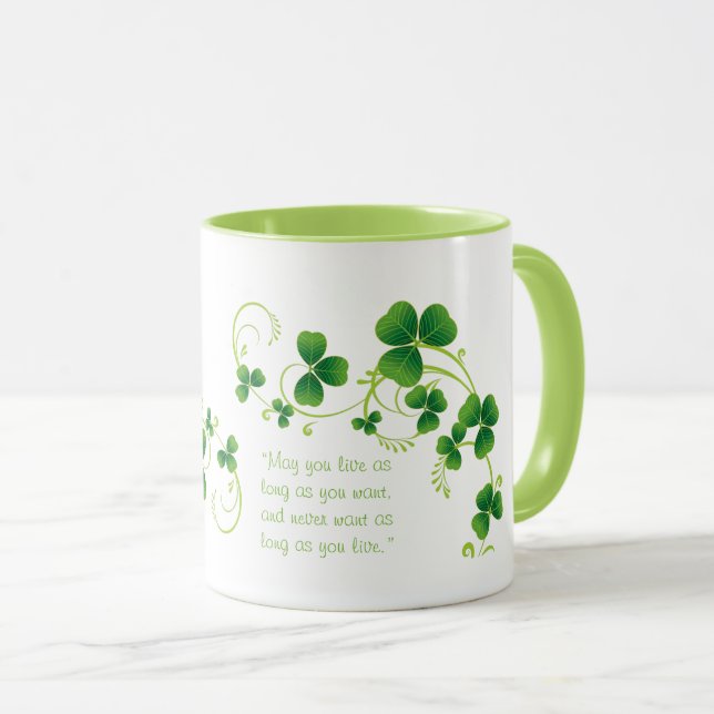 St. Patrick's Day Kleeblatt und Irish Sessing Tass Tasse (VorderseiteRechts)
