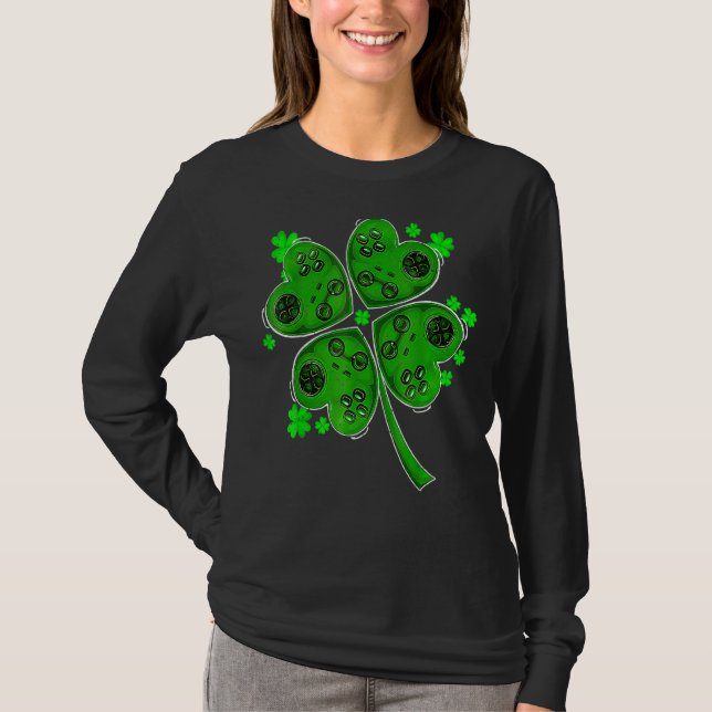 St Patricks Day Kleeblatt Video Gamer Controller I T-Shirt (Vorderseite)