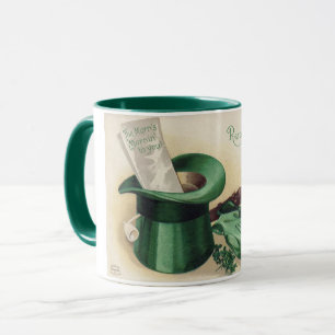 St. Patrick's Day, Kleeblatt, Vintag Tasse
