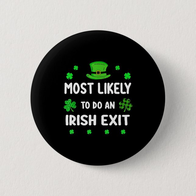 St. Patricks Day Kleeblatt wahrscheinlich irischer Button (Vorderseite)