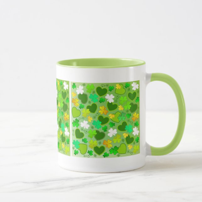 St. Patrick's Day Kleeblatts and Hearts Tasse (Rechts)