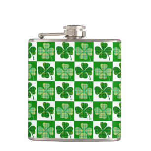 St. Patrick's Day Kleeblatts Flachmann