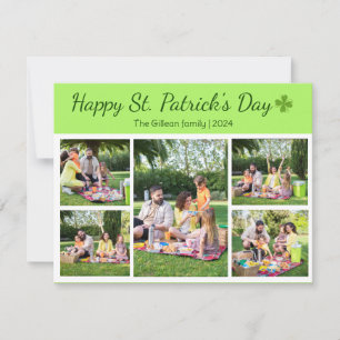 St. Patrick's Day Kleeblatts Foto Collage Feiertagskarte