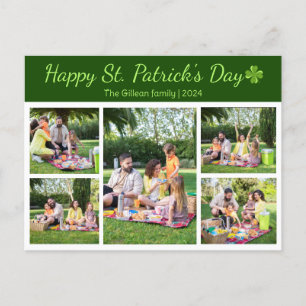 St. Patrick's Day Kleeblatts Foto Collage Feiertagspostkarte