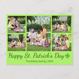 St. Patrick's Day Kleeblatts Foto Collage Feiertagspostkarte