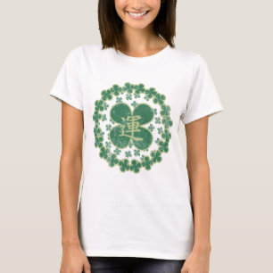 St Patricks Day Kleeblatts Kanji gestört T-Shirt