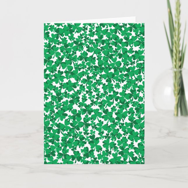 St Patrick's Day Kleeblatts Karte (Vorderseite)