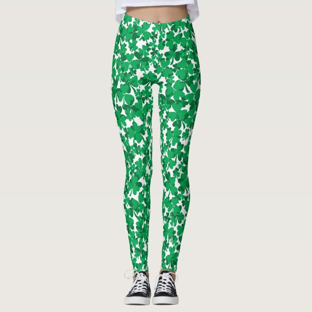 St. Patrick's Day Kleeblatts Leggings (Vorderseite)