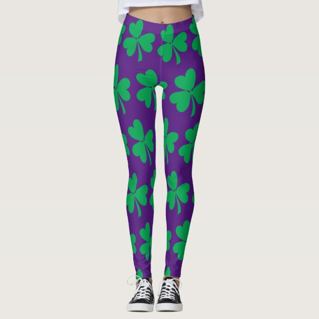 St Patricks Day Kleeblatts Leggings (Vorderseite)