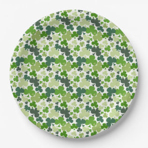 St. Patrick's Day Kleeblatts Paper Tellers 9" Pappteller