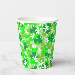 St Patrick's Day Kleeblatts Pattern Pappbecher