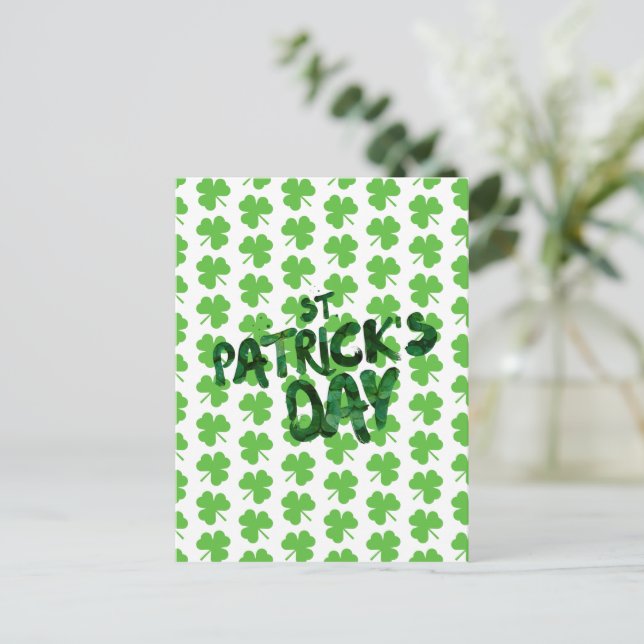 St. Patrick's Day Kleeblatts Postkarte (Stehend Vorderseite)