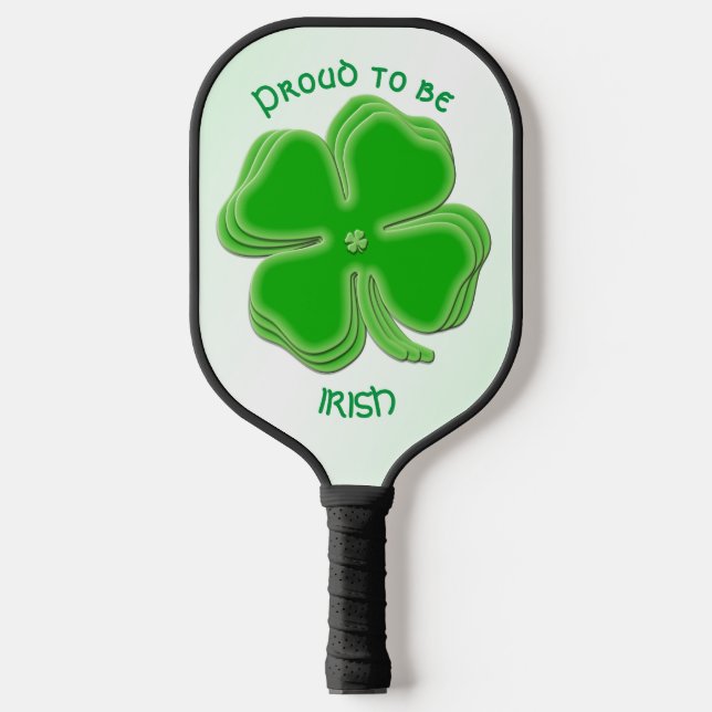 St Patrick's Day Kleeblatts "Stolz auf Iren" Pickleball Schläger (Vorderseite)