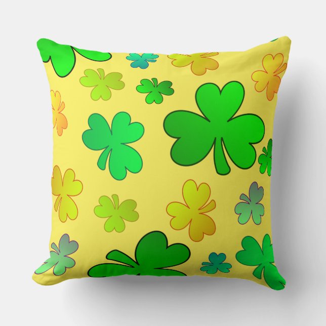 St. Patrick's Day Kleeblatts Throw Kissen (Vorderseite)