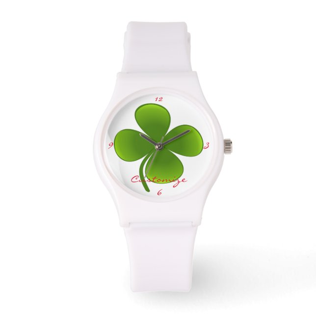 St Patrick's Day Kleeblatts Thunder_Cove Armbanduhr (Vorderseite)