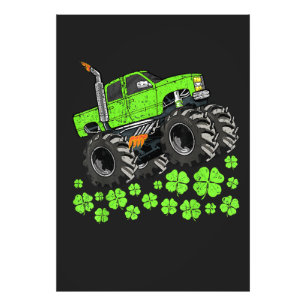 St Patricks Day Kleinkind Glücklicher Monstertruck Fotodruck