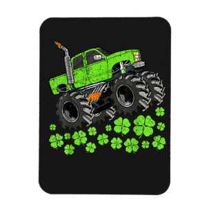 St Patricks Day Kleinkind Glücklicher Monstertruck Magnet
