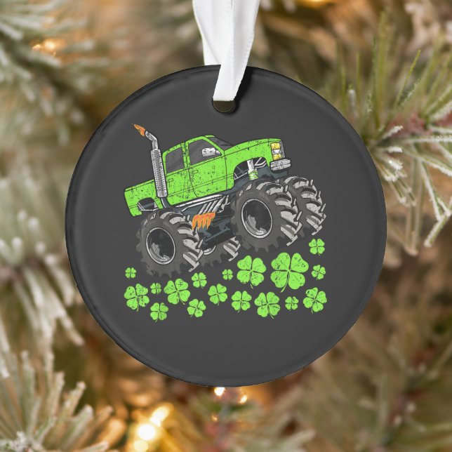 St Patricks Day Kleinkind Glücklicher Monstertruck Ornament (Baum)